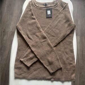 Fashion Nova Brown Chunky Knit Crewneck Sweater